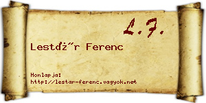 Lestár Ferenc névjegykártya